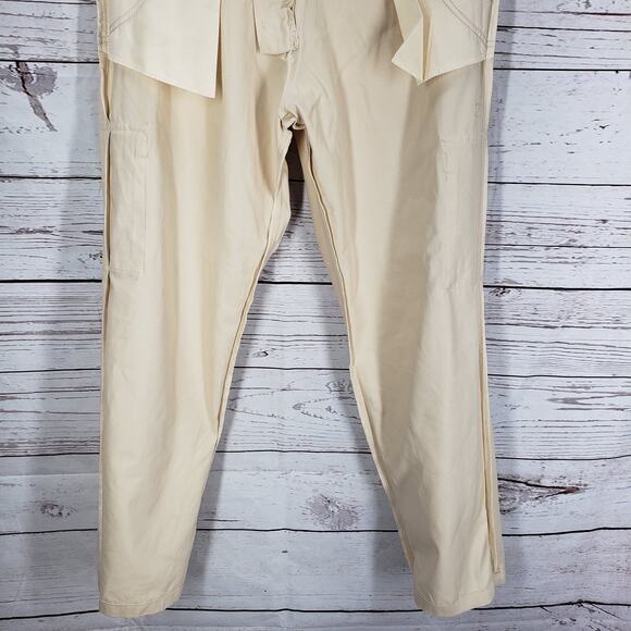 Boohoo Man Relaxed Fit Cargo Chino Trousers Stone Color Pants Size 34R - Picture 9 of 12